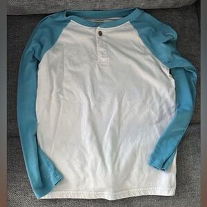 Kids Blue and White Long Sleeve Shirt